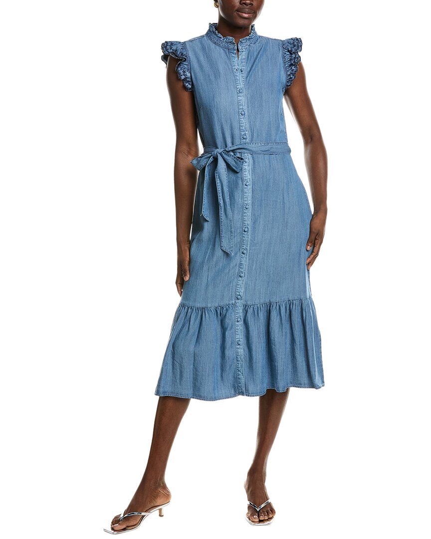 Nanette Nanette Lepore womens Tie Waist Shirtdress, 10, Blue